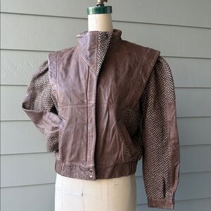 Vintage Elegant Brown Leather Women's Jacket